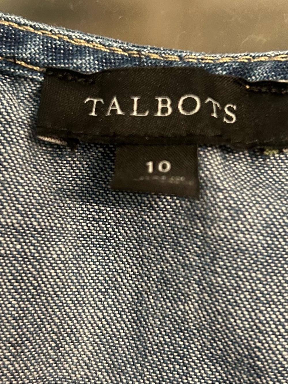 Talbots Dark Blue Denim Button-Front Knee Length Dress - Picture 2 of 2